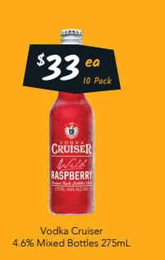 Vodka cruiser 4.6% mixed bottles