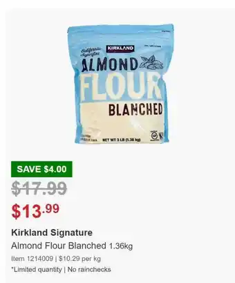 Kirkland signautre almond flour blanched