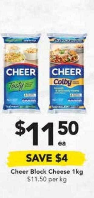Drakes Cheer block cheese 1kg offer