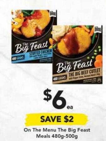 Drakes On the menu the big feast meals 480g-500g offer