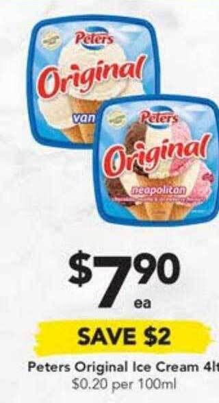 Drakes Peters original ice cream 4lt offer