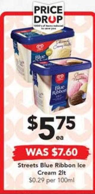 Streets blue ribbon ice cream 2lt