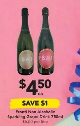 Drakes Fronti non alcohol sparkling grape drink 750ml offer