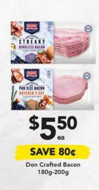 Drakes Don crafted bacon 180g-200g offer