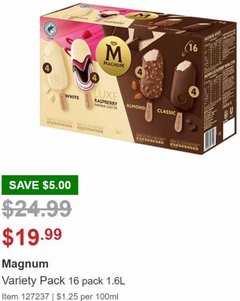 Costco Magnum Variety Pack 16 Pack 1.6L offer