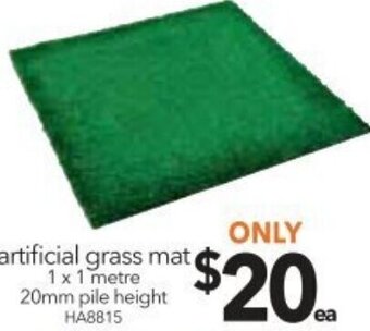 Cheap as Chips Artificial Grass Mat 1 x 1 metre offer