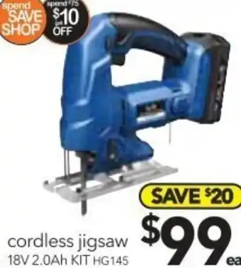 Cheap as Chips Cordless Jigsaw 18V offer