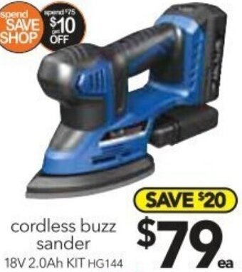 Cheap as Chips Cordless Buzz Sander 18V offer
