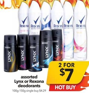 Cheap as Chips Lynx or Rexona Deodorants offer
