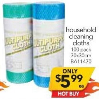 Cheap as Chips Household Cleaning Cloths 30x30cm offer
