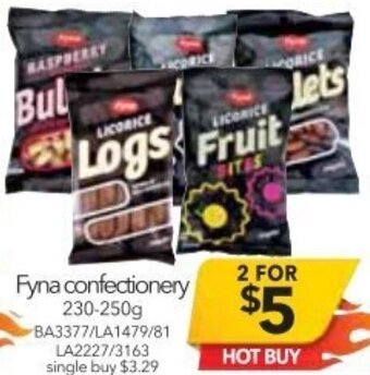 Cheap as Chips Fyna Confectionery 230-250g offer