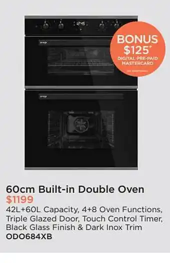 Bing Lee 60cm built-in double oven odo684xb offer