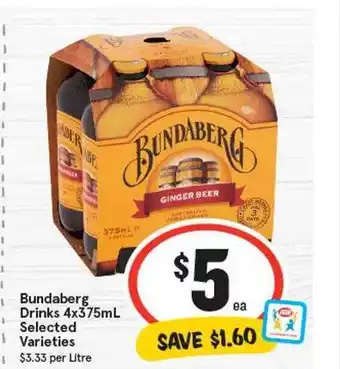 IGA Bundaberg drinks selected varieties offer