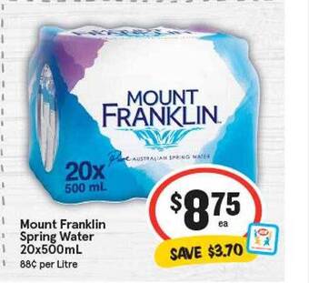 IGA Mount franklin spring water offer