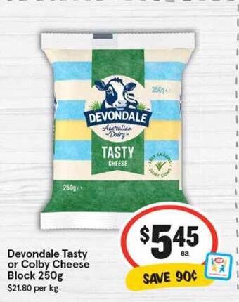 IGA Devondale tasty or colby cheese block offer