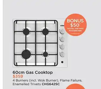 Bing Lee 60cm gas cooktop chg642sc offer