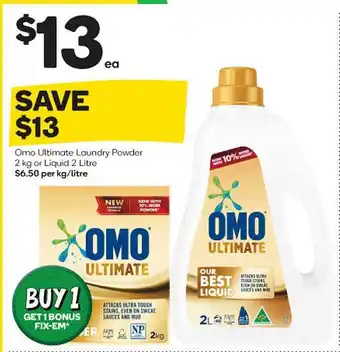 Woolworths Omo ultimate laundry powder or liquid offer