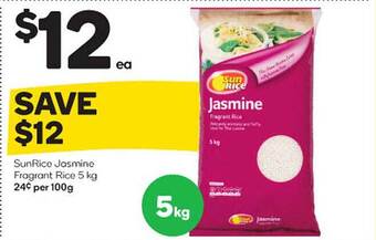 Woolworths Sunrice jasmine fragrant rice offer