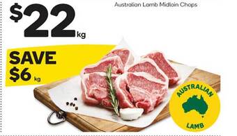 Woolworths Australian lamb midloin chops offer