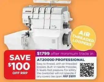 Janome At2000d professional offer