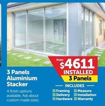 Doors Plus 3 panels aluminium stacker offer