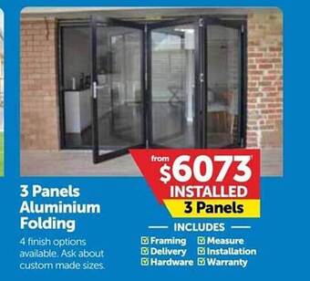 Doors Plus 3 panels aluminium folding offer