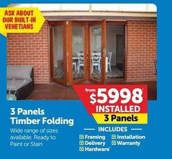 Doors Plus 3 panels timber folding offer
