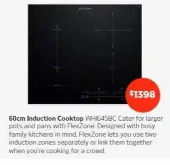 Retravision 60cm induction cooktop whi645bc offer