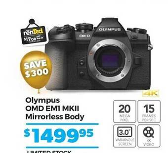 Teds Cameras Olympus omd em1 mkii mirrorless body offer