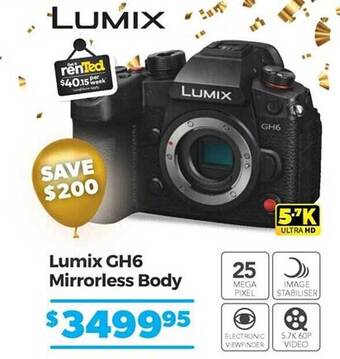 Teds Cameras Lumix gh6 mirrorless body offer