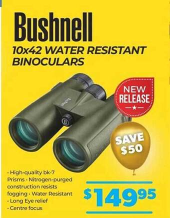 Teds Cameras Bushnell 10x42 water resistant binoculars offer