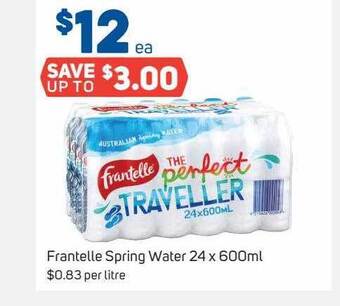 Foodland Frantelle spring water offer