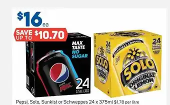 Foodland Pepsi solo sunkist or schweppes offer