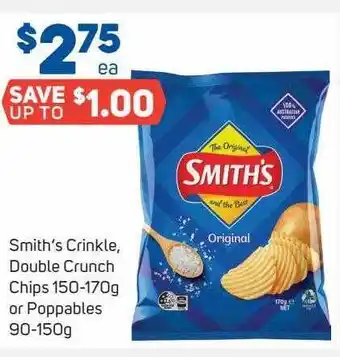 Foodland Smith's crinkle double crunch chips or poppables offer