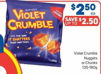Violet crumble nuggets or chunks