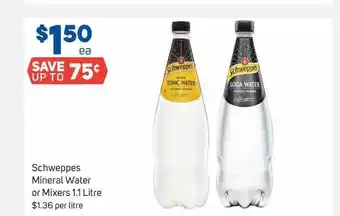 Foodland Schweppes mineral water or mixers offer