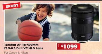 Camera House Tamron af 18-400mm f3.5-6.3 di ii vc hld lens offer
