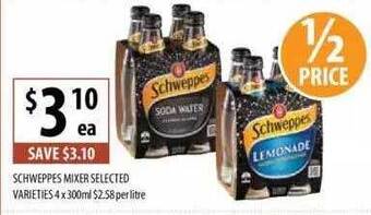 Supabarn Schweppes mixer selected varieties offer