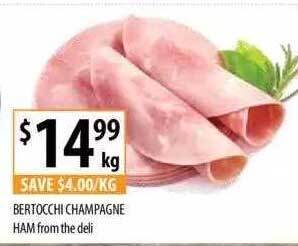 Supabarn Bertocchi champagne ham from the deli offer