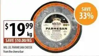 Mil lel parmesan cheese from the cheese bar