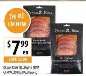 Supabarn Ocean king yellowfin tuna carpaccio offer