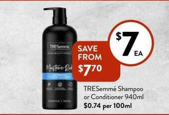 Foodworks Tresemmé shampoo or conditioner offer