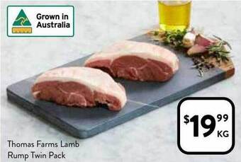 Foodworks Thomas farms lamb rump twin pack offer