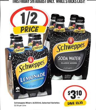 IGA Schweppes mixers offer