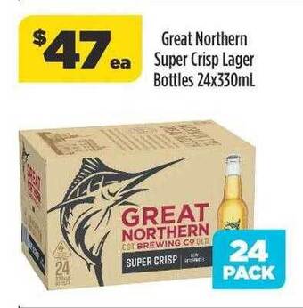 Liquorland Great northern super crisp lager bottles 24x330ml offer