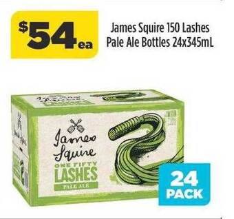 Liquorland James squire 150 lashes pale ale bottles 24x345ml offer