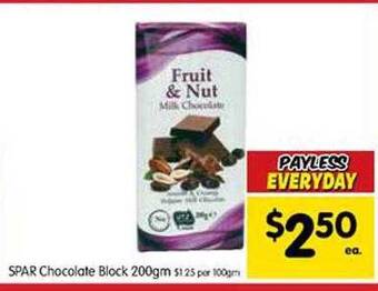 Spar Spar chocolate block offer