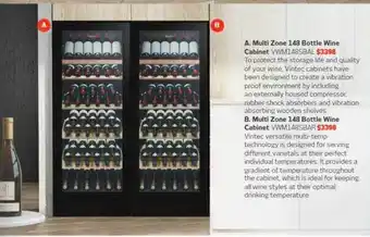 Retravision Multi zone 148 bottle wine cabinet vwm148sbal multi zone 148 bottle wine cabinet vwm148sbar offer