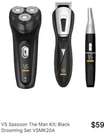 VS Sassoon The Man Kir Black Grooming Set VSMK20A