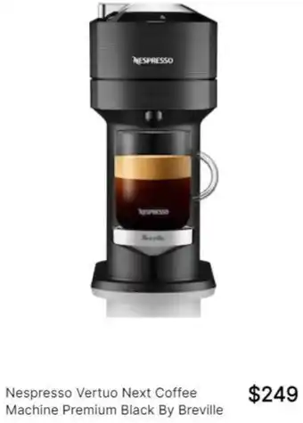 Target Nespresso Vertuo Next Coffee Machine Premium Black By Breville offer